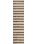 Aveiro Wide Stripe Beige/Brown 2 ft. x 8 ft. Indoor/Outdoor Runner Rug