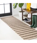 Aveiro Wide Stripe Beige/Brown 2 ft. x 8 ft. Indoor/Outdoor Runner Rug