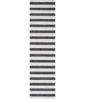 Aveiro Wide Stripe Black/Cream 2 ft. x 10 ft. Indoor/Outdoor Runner Rug