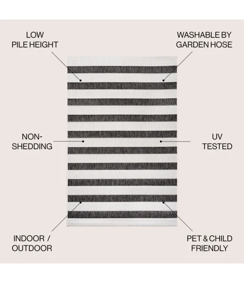 Jonathan Y SANTA MONICA Black SMB112B 10ft. X 14ft. Rect. Rug