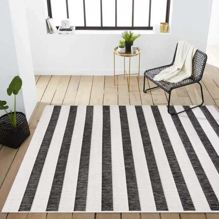 Jonathan Y SANTA MONICA Black SMB112B 9ft. X 12ft. Rect. Rug