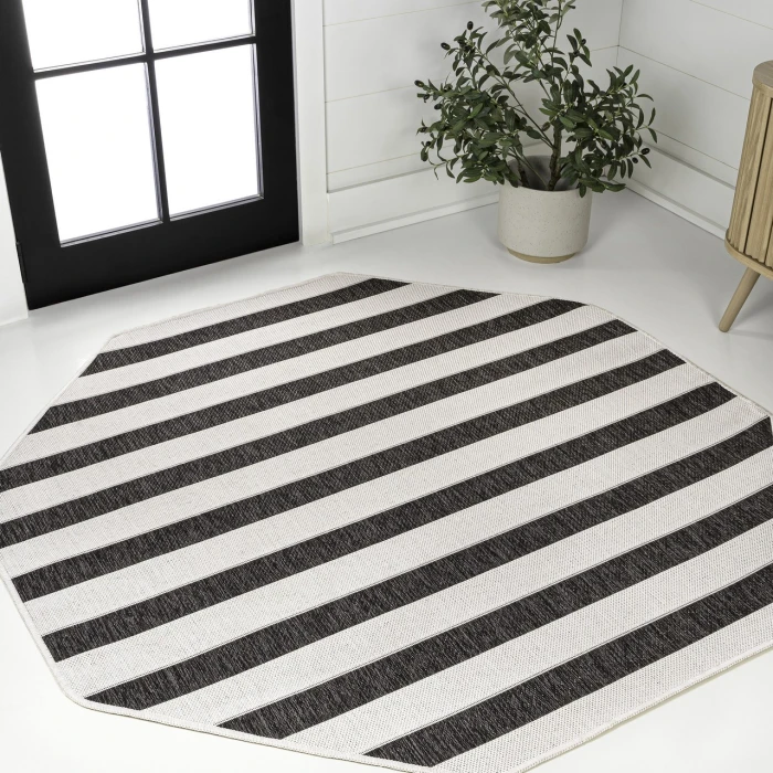 Jonathan Y SANTA MONICA Black SMB112B 5ft.-3in. Octagon Rug