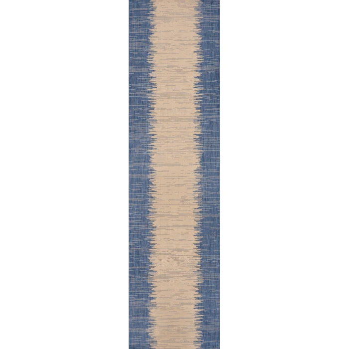 Tavira Modern Strie' Blue/Beige 3 ft. x 5 ft. Indoor/Outdoor Area Rug