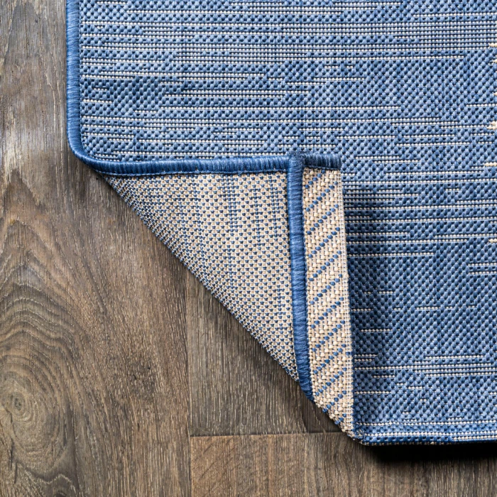Tavira Modern Strie' Blue/Beige 3 ft. x 5 ft. Indoor/Outdoor Area Rug