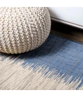 Tavira Modern Strie' Blue/Beige 3 ft. x 5 ft. Indoor/Outdoor Area Rug