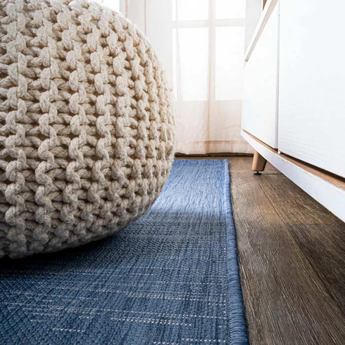 Tavira Modern Strie' Blue/Beige 3 ft. x 5 ft. Indoor/Outdoor Area Rug