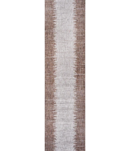 Tavira Modern Strie' Brown/Beige 3 ft. x 5 ft. Indoor/Outdoor Area Rug