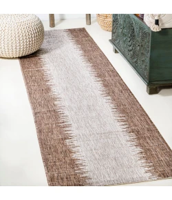 Jonathany Santa Monica SMB113B Brown/Beige Area Rug 2 ft. 2 in. X 8 ft. Runner