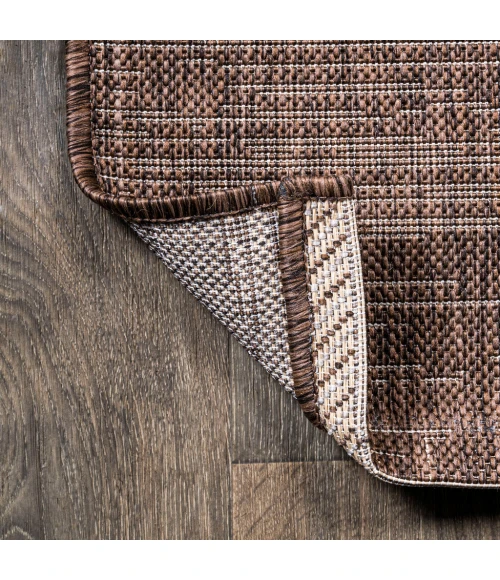 Tavira Modern Strie' Brown/Beige 3 ft. x 5 ft. Indoor/Outdoor Area Rug