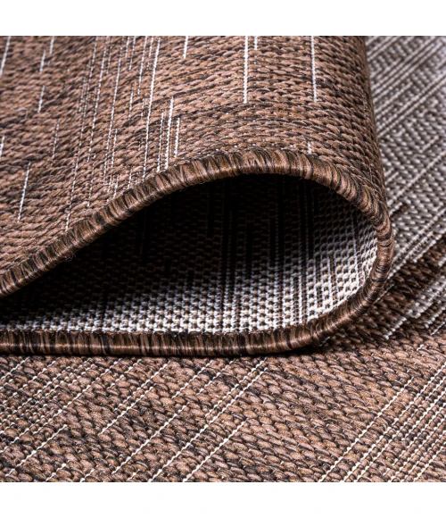 Tavira Modern Strie' Brown/Beige 3 ft. x 5 ft. Indoor/Outdoor Area Rug