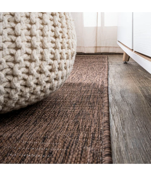 Tavira Modern Strie' Brown/Beige 3 ft. x 5 ft. Indoor/Outdoor Area Rug