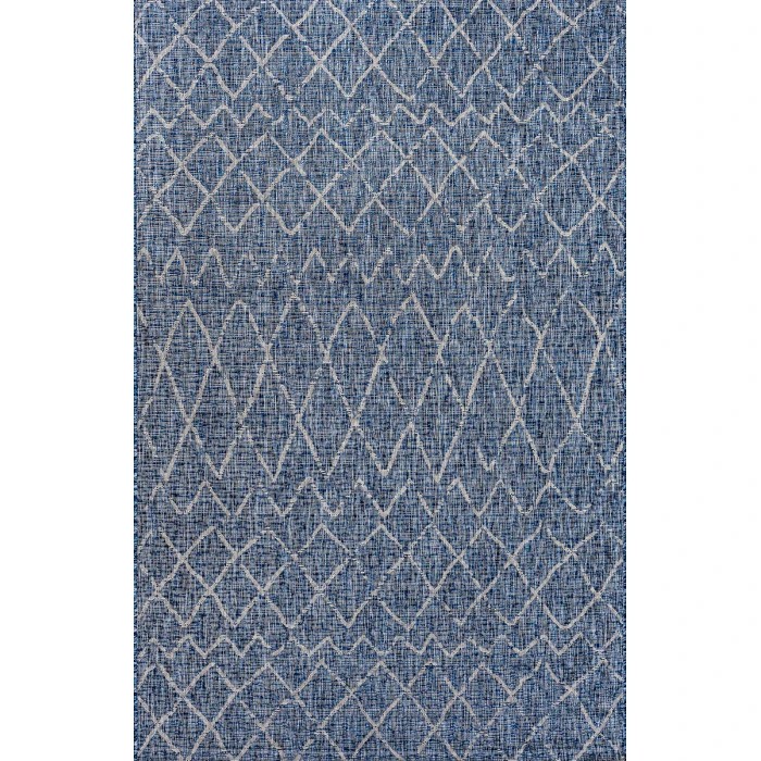 Madaba Moroccan Trellis Navy/Light Gray 3 ft. x 5 ft. Indoor/Outdoor Area Rug