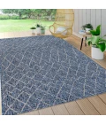Madaba Moroccan Trellis Navy/Light Gray 3 ft. x 5 ft. Indoor/Outdoor Area Rug