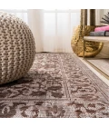 Jerash Ornate Medallion Brown/Beige 2 ft. x 8 ft. Indoor/Outdoor Runner Rug