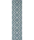 Sintra Diamond Tribal Blue/Gray 2 ft. x 10 ft. Indoor/Outdoor Runner Rug