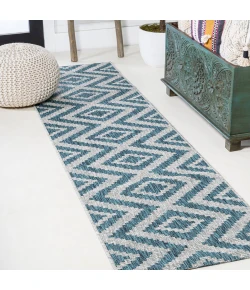 Jonathany Santa Monica SMB116A Blue/Gray Area Rug 2 ft. 2 in. X 10 ft. Runner