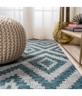 Sintra Diamond Tribal Blue/Gray 2 ft. x 10 ft. Indoor/Outdoor Runner Rug