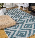 Sintra Diamond Tribal Blue/Gray 3 ft. x 5 ft. Indoor/Outdoor Area Rug