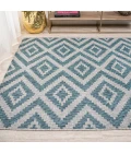 Sintra Diamond Tribal Blue/Gray 3 ft. x 5 ft. Indoor/Outdoor Area Rug