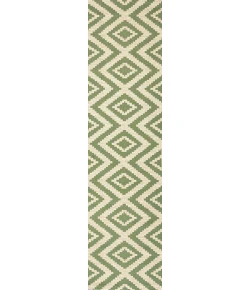 Jonathany Santa Monica SMB116B Green/Cream Area Rug 2 ft. 2 in. X 10 ft. Runner