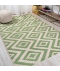 Sintra Diamond Tribal Green/Cream 3 ft. x 5 ft. Indoor/Outdoor Area Rug