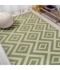Sintra Diamond Tribal Green/Cream 3 ft. x 5 ft. Indoor/Outdoor Area Rug