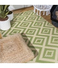 Sintra Diamond Tribal Green/Cream 3 ft. x 5 ft. Indoor/Outdoor Area Rug