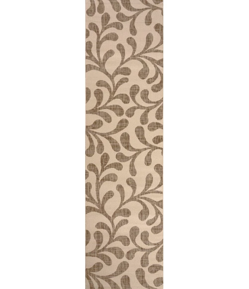 Vine All Over Brown/Beige 2 ft. x 8 ft. Indoor/Outdoor Runner Rug