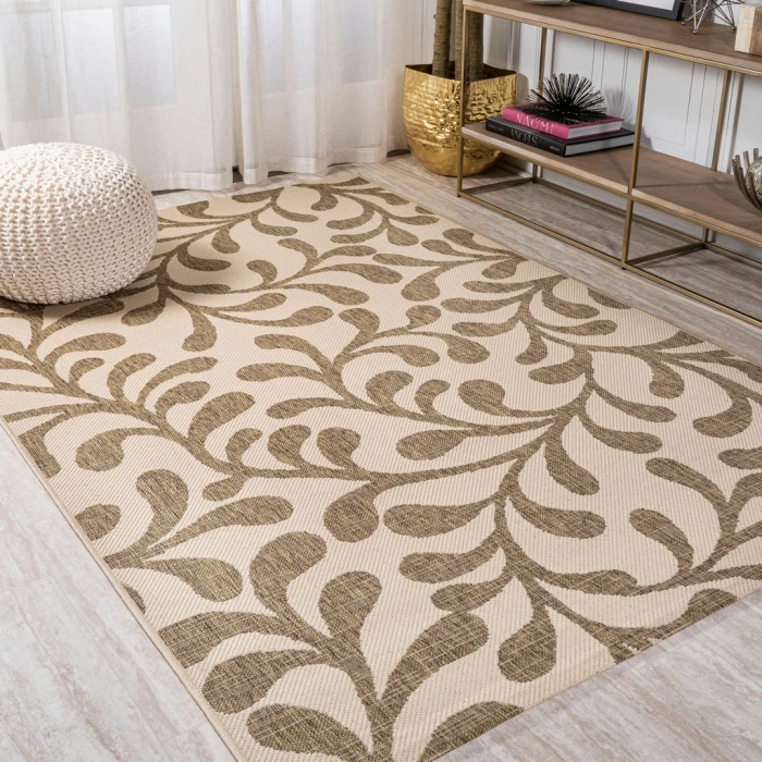 Vine All Over Brown/Beige 8 ft. x 10 ft. Indoor/Outdoor Area Rug
