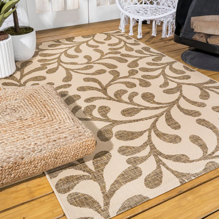 Vine All Over Brown/Beige 8 ft. x 10 ft. Indoor/Outdoor Area Rug