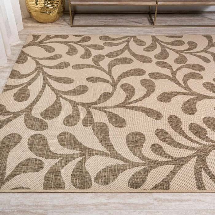 Vine All Over Brown/Beige 8 ft. x 10 ft. Indoor/Outdoor Area Rug
