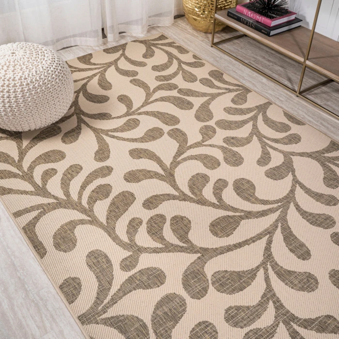Vine All Over Brown/Beige 8 ft. x 10 ft. Indoor/Outdoor Area Rug