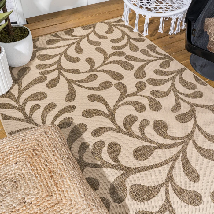 Vine All Over Brown/Beige 8 ft. x 10 ft. Indoor/Outdoor Area Rug