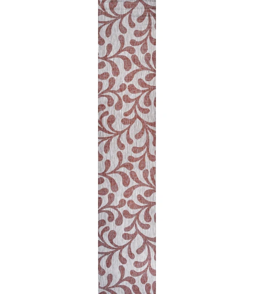 Vine All Over Red/Beige 2 ft. x 10 ft. Indoor/Outdoor Runner Rug