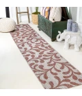 Vine All Over Red/Beige 2 ft. x 10 ft. Indoor/Outdoor Runner Rug