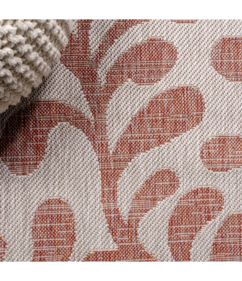 Vine All Over Red/Beige 2 ft. x 10 ft. Indoor/Outdoor Runner Rug