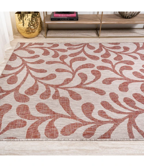 Vine All Over Red/Beige 3 ft. x 5 ft. Indoor/Outdoor Area Rug