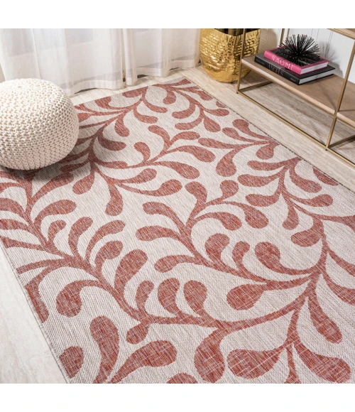 Vine All Over Red/Beige 3 ft. x 5 ft. Indoor/Outdoor Area Rug