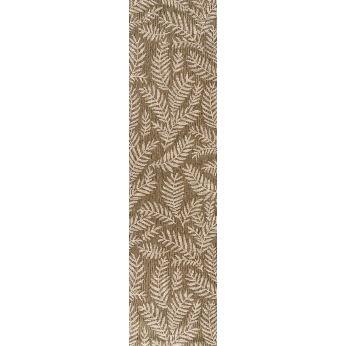 Nevis Palm Frond Brown/Beige 2 ft. x 8 ft. Indoor/Outdoor Runner Rug