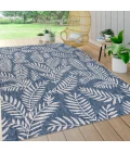 Nevis Palm Frond Navy/Ivory 8 ft. x 10 ft. Indoor/Outdoor Area Rug