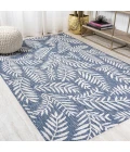 Nevis Palm Frond Navy/Ivory 8 ft. x 10 ft. Indoor/Outdoor Area Rug