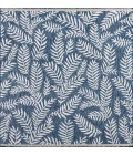 Nevis Palm Frond Navy/Ivory 5' Square Indoor/Outdoor Area Rug
