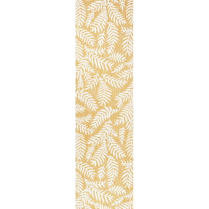 Nevis Palm Frond Yellow/Cream 2 ft. x 8 ft. Indoor/Outdoor Runner Rug