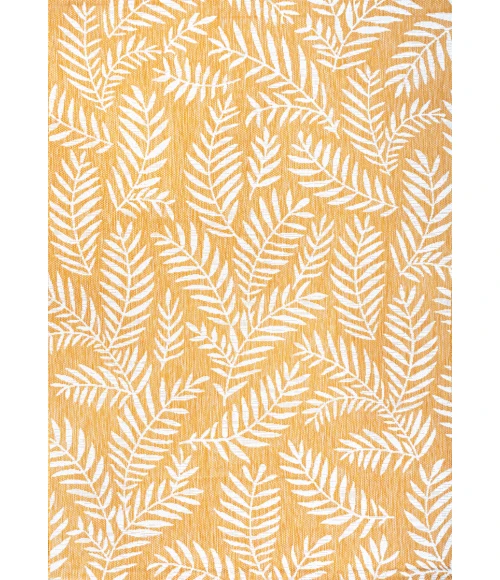 Nevis Palm Frond Yellow/Cream 8 ft. x 10 ft. Indoor/Outdoor Area Rug