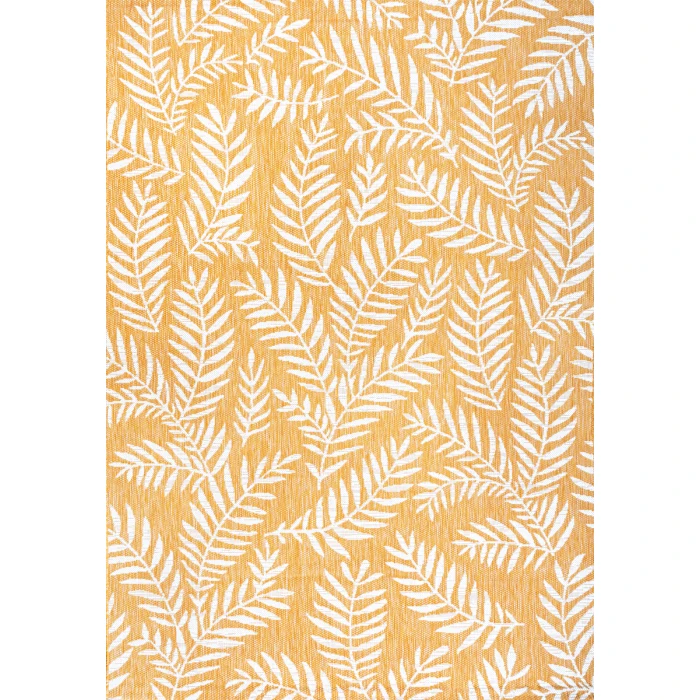 Nevis Palm Frond Yellow/Cream 9 ft. x 12 ft. Indoor/Outdoor Area Rug