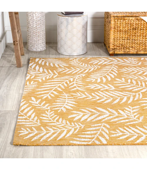 Nevis Palm Frond Yellow/Cream 8 ft. x 10 ft. Indoor/Outdoor Area Rug