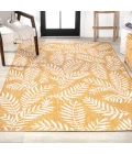 Nevis Palm Frond Yellow/Cream 8 ft. x 10 ft. Indoor/Outdoor Area Rug