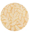 Nevis Palm Frond Yellow/Cream 5' Round Indoor/Outdoor Area Rug