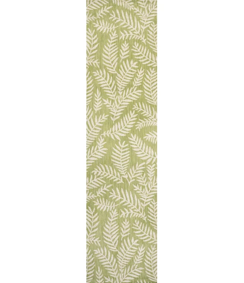 Nevis Palm Frond Green/Cream 2 ft. x 8 ft. Indoor/Outdoor Runner Rug