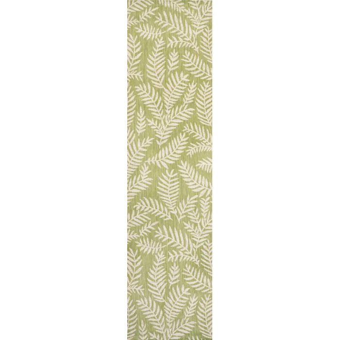 Nevis Palm Frond Green/Cream 2 ft. x 8 ft. Indoor/Outdoor Runner Rug